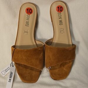 Jason Wu Brown Suede 1" Heel Slides Size 10
